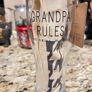 Demdaco Grandpa Rules Pilsner Glass with Tan Towel